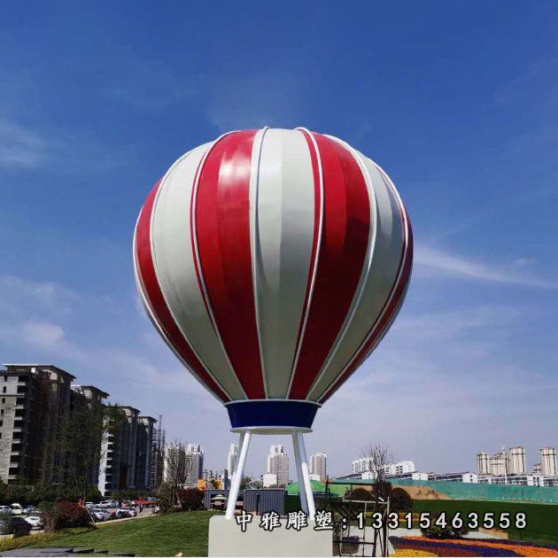户外不锈钢大型热气球雕塑