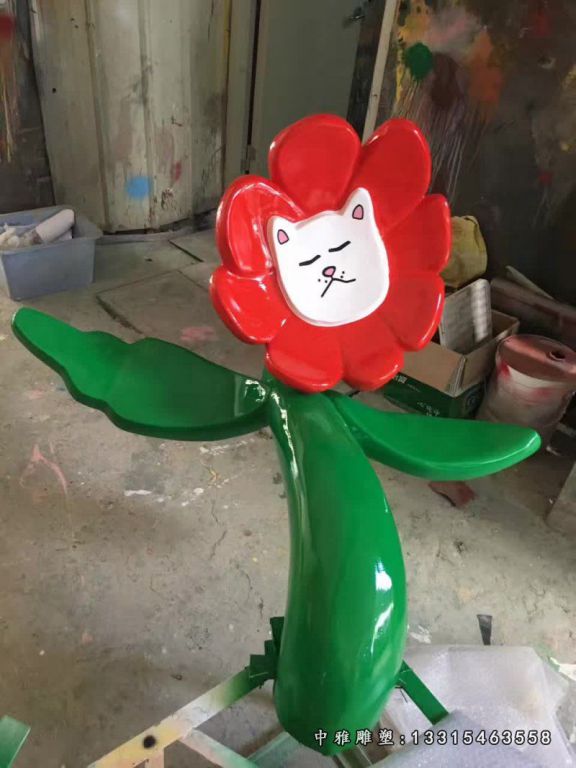 不锈钢公园卡通太阳花雕塑