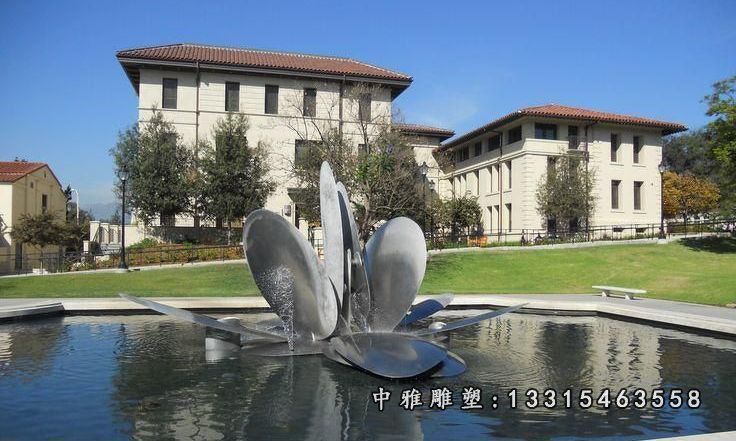 别墅喷泉景观不锈钢雕塑