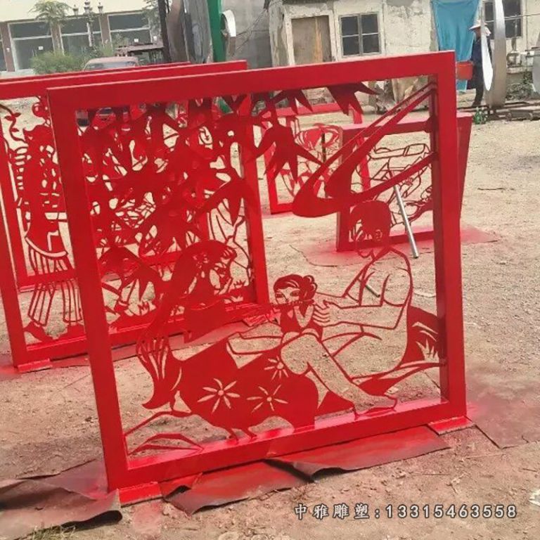 公园不锈钢剪纸艺术雕塑