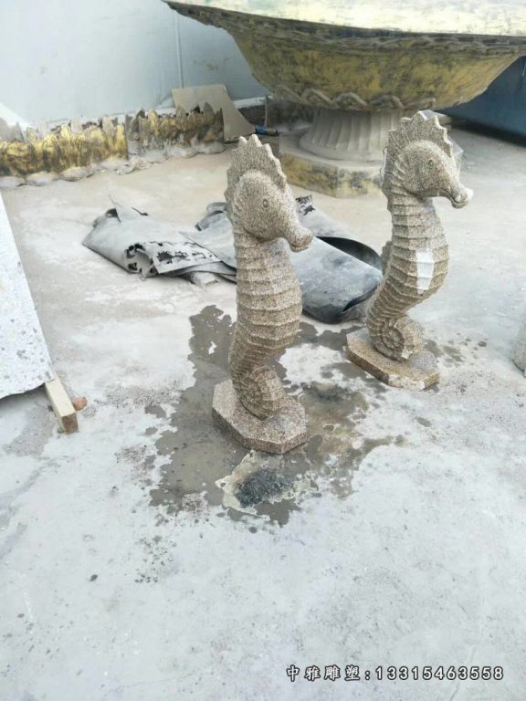 公园海洋动物海马石雕