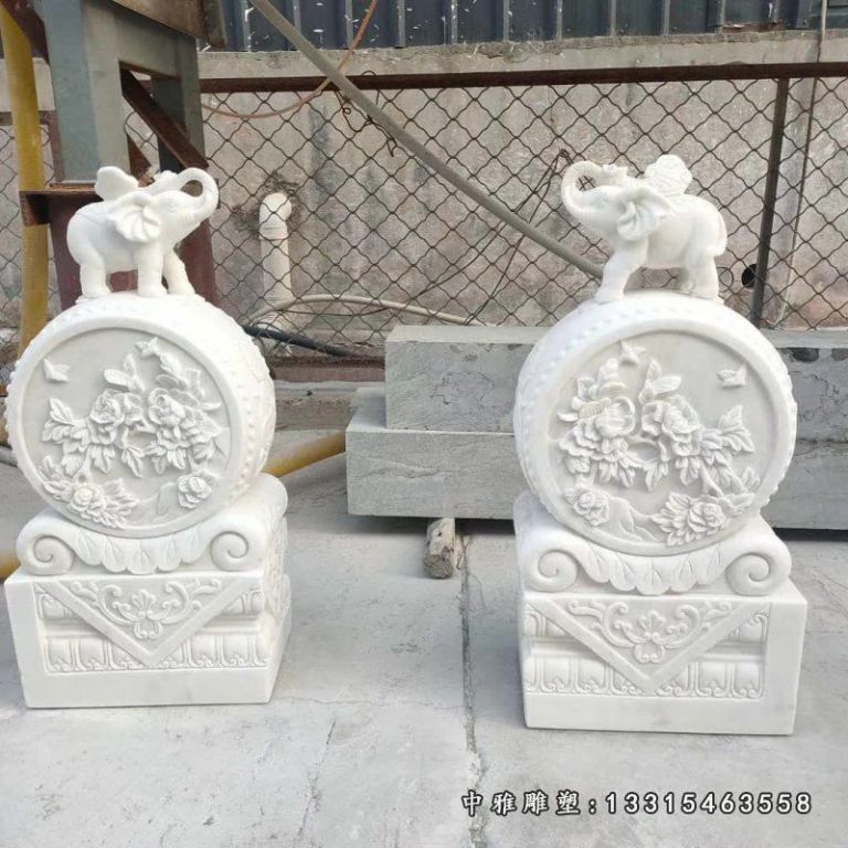 石雕宅门大象抱鼓石