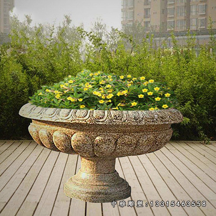 石雕花园景观花盆雕塑
