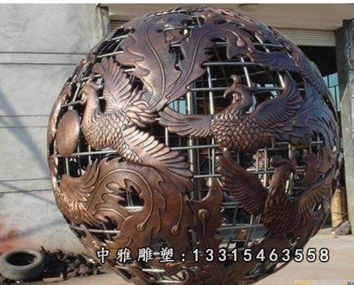 广场镂空铜雕圆球