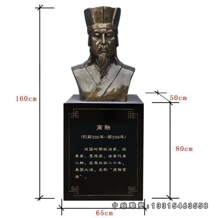 广场铜雕商鞅胸像