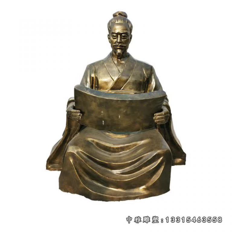 铜雕学校名人荀子