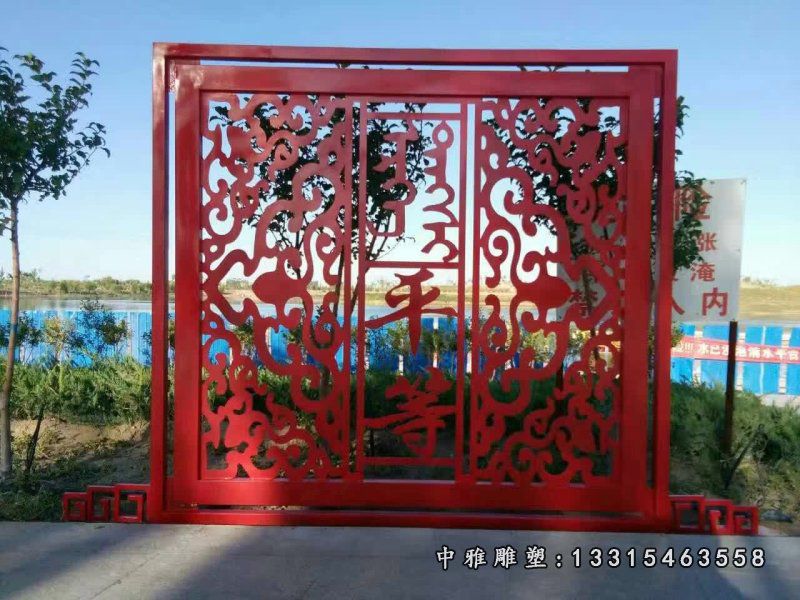 不锈钢公园剪纸雕塑