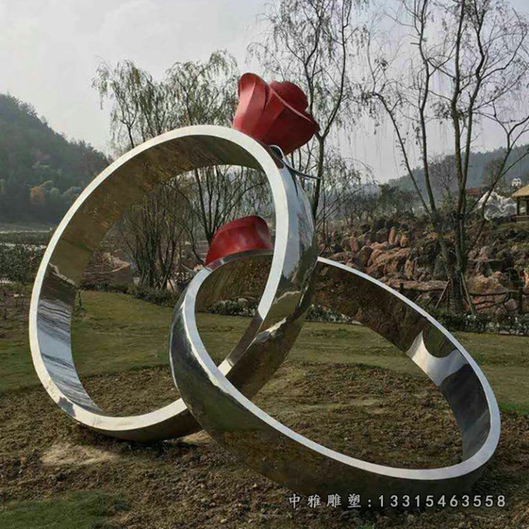 玫瑰花戒指不锈钢雕塑