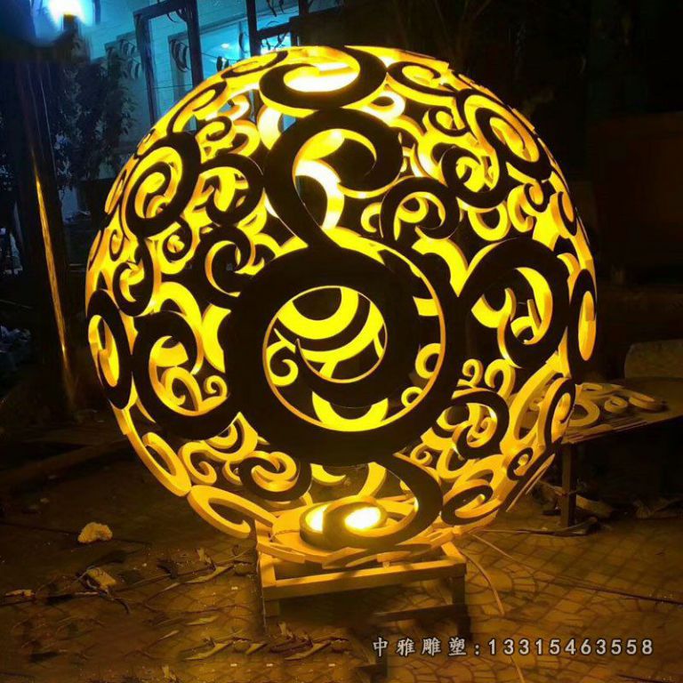 发光圆球不锈钢雕塑