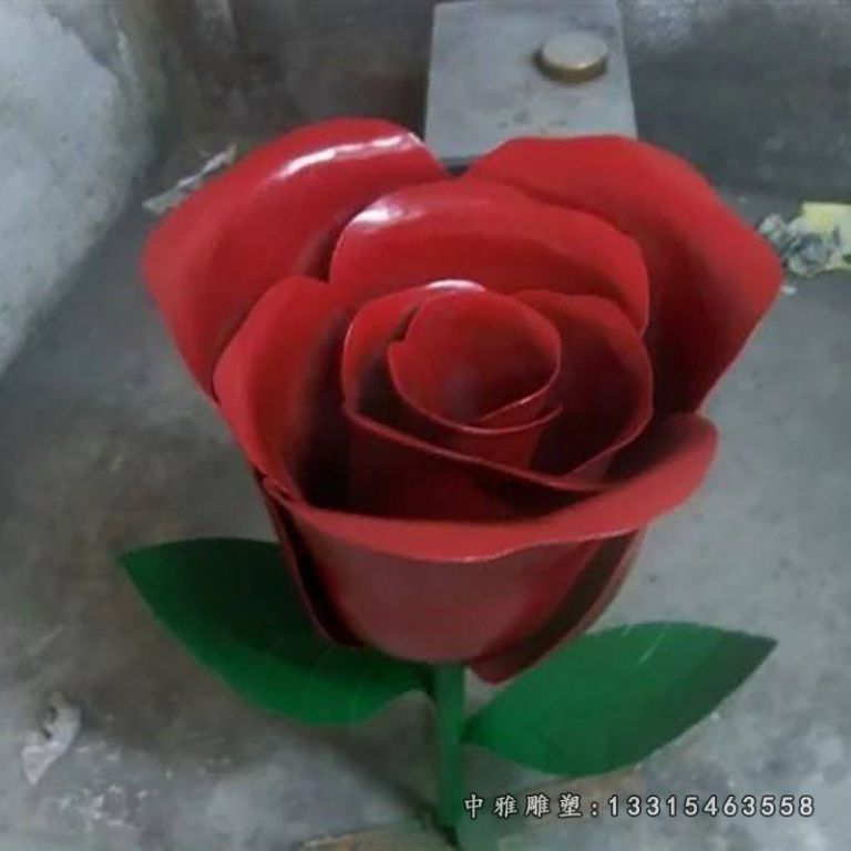 不锈钢仿真玫瑰雕塑