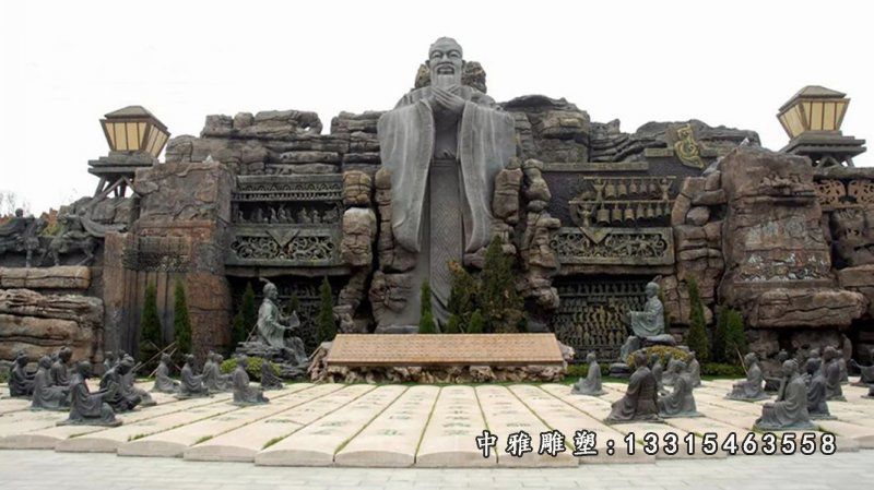 石雕户外大型孔子