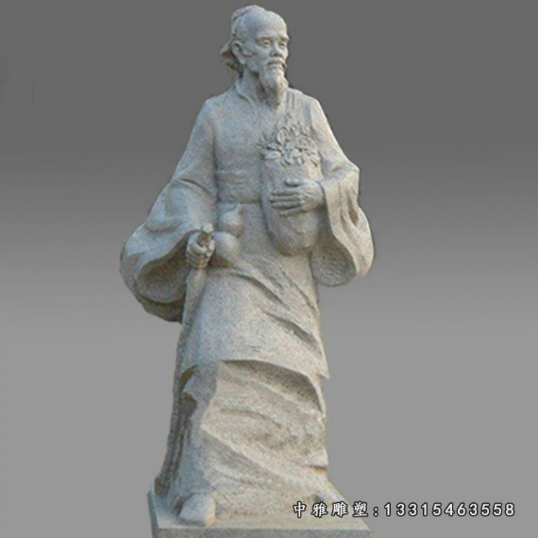 石雕名医华佗雕塑