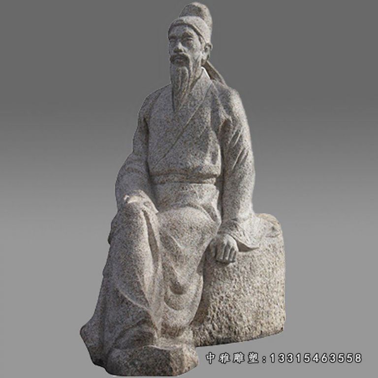 石雕古代诗人李商隐
