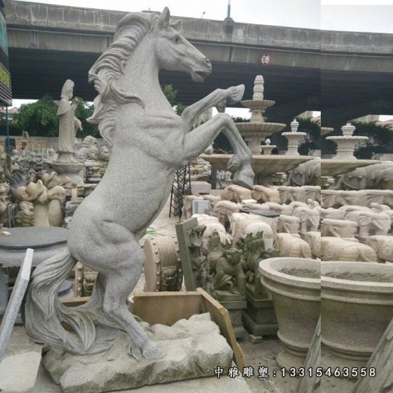 草原石雕奔马雕塑