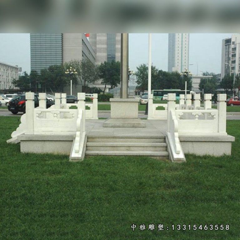 汉白玉升旗台景观石雕