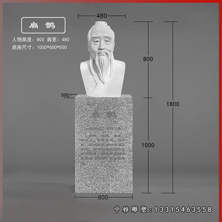 石雕扁鹊胸像