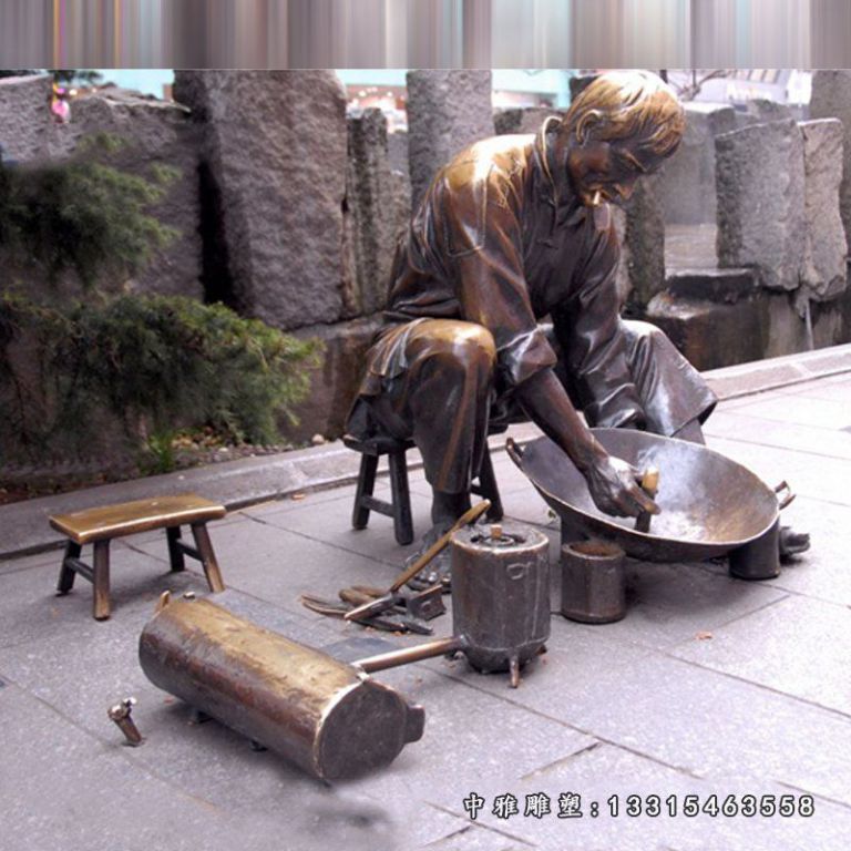 铜雕民俗人物