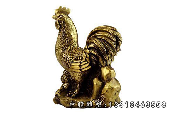 招财进宝公鸡铜雕