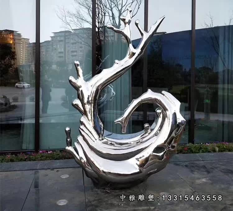 不锈钢海浪雕塑