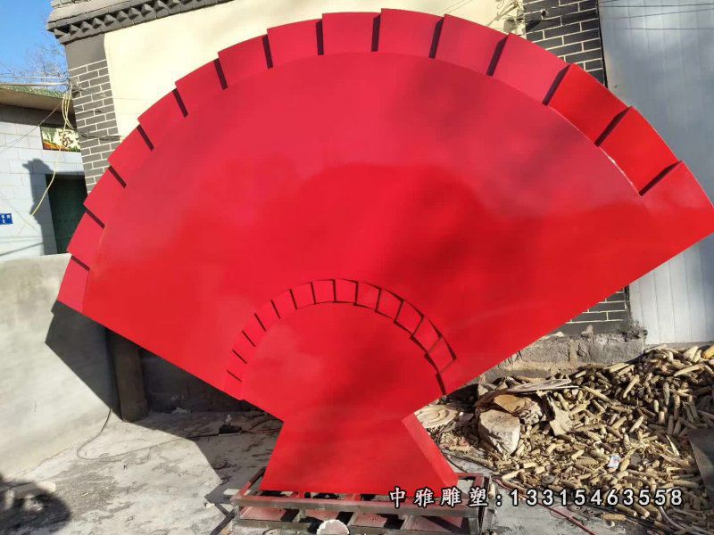 不锈钢扇子雕塑