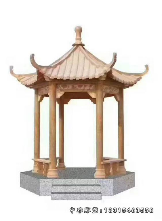 石雕六角凉亭
