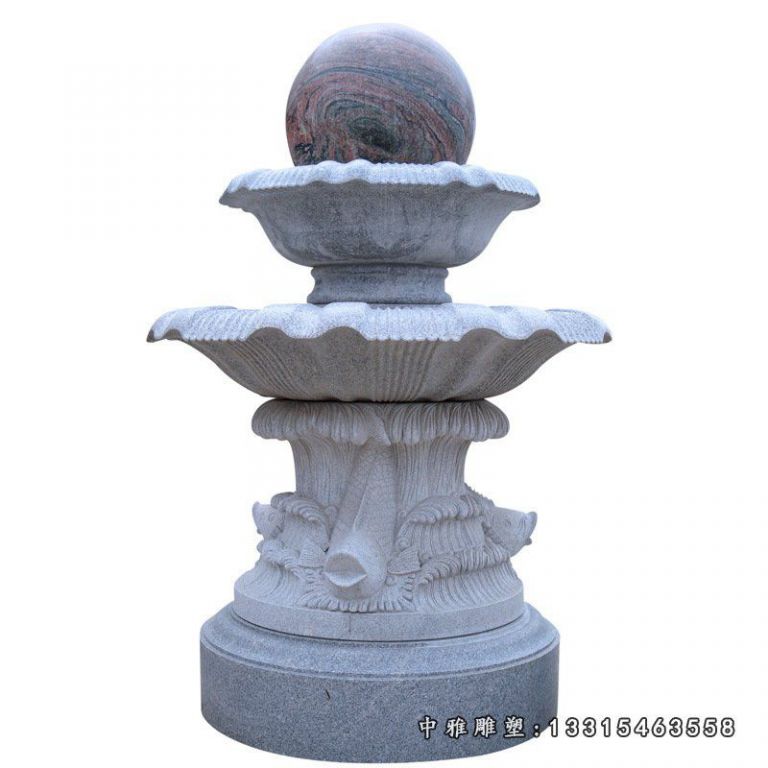 石雕景观风水球