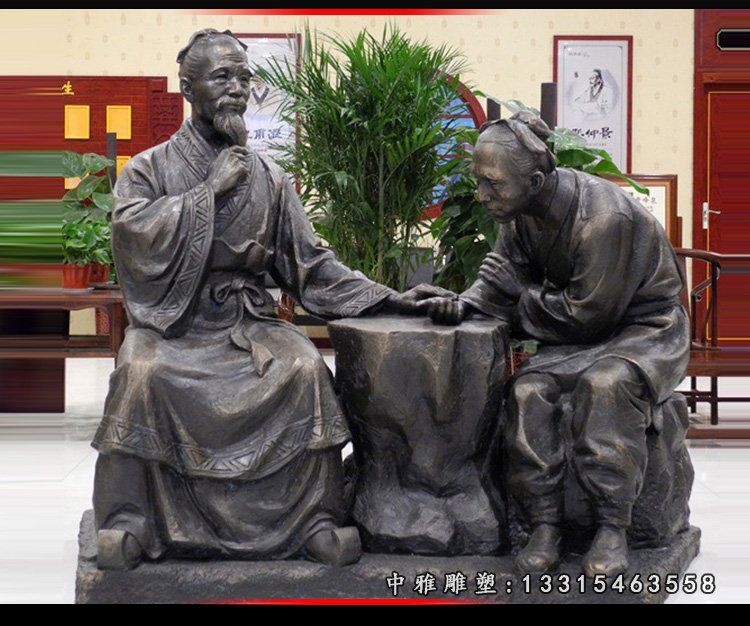 把脉人物铜雕