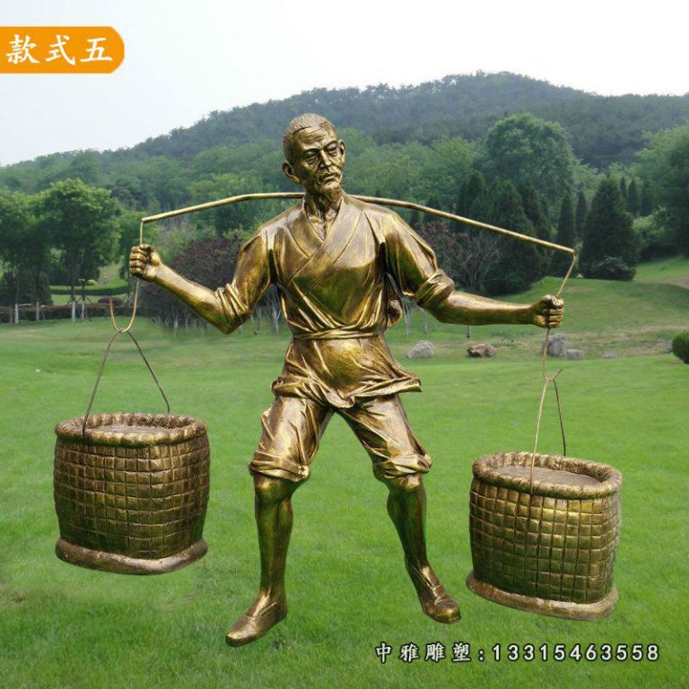 农耕文化人物铜雕