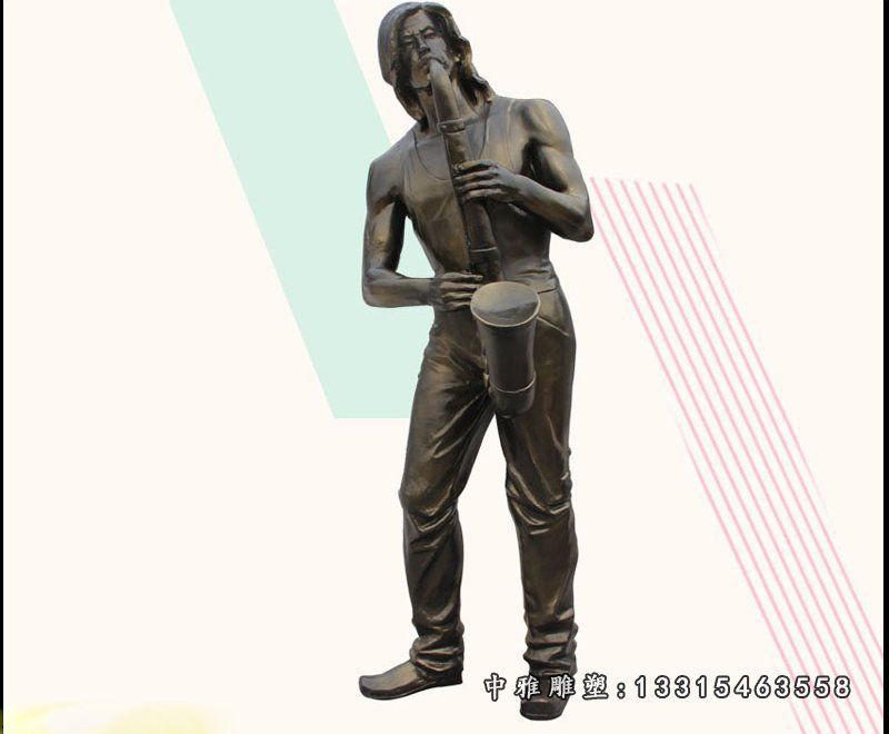 铜雕萨克斯人物雕塑