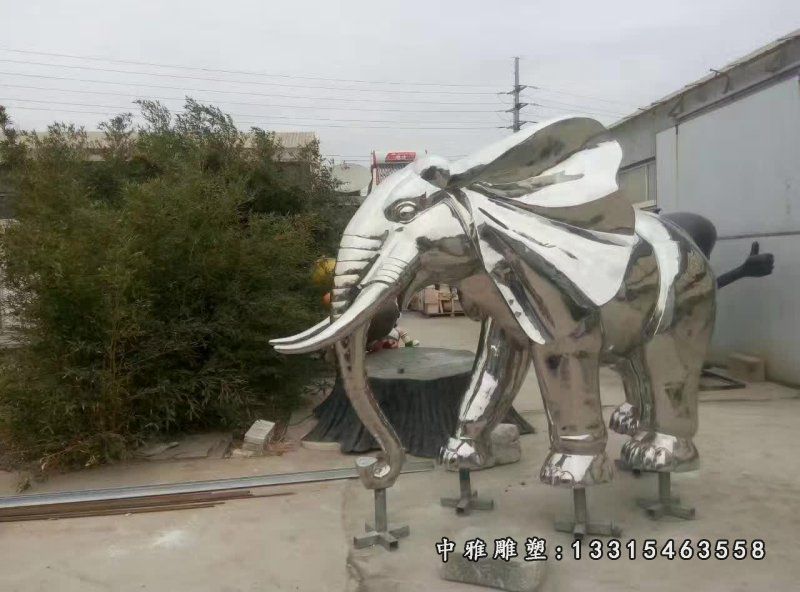 动物不锈钢大象雕塑