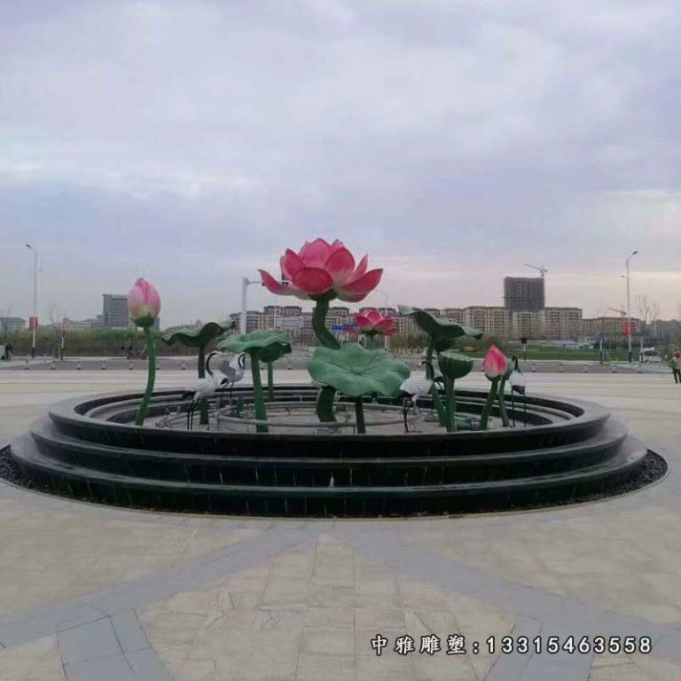 仿真荷花不锈钢雕塑