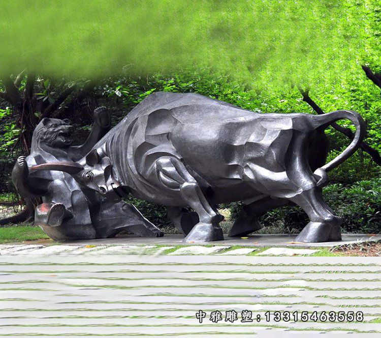 动物牛广场不锈钢雕塑