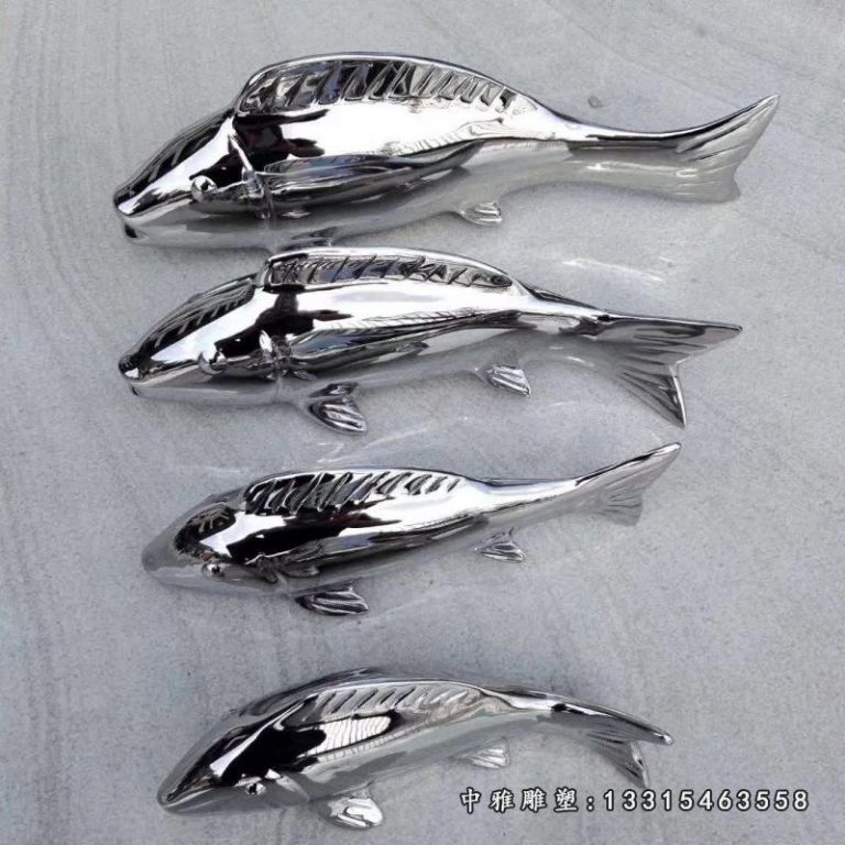 不锈钢鱼群雕塑