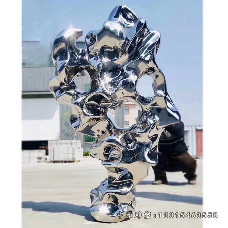 抽象不锈钢太湖石摆件