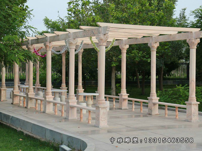 石雕小区长廊花架