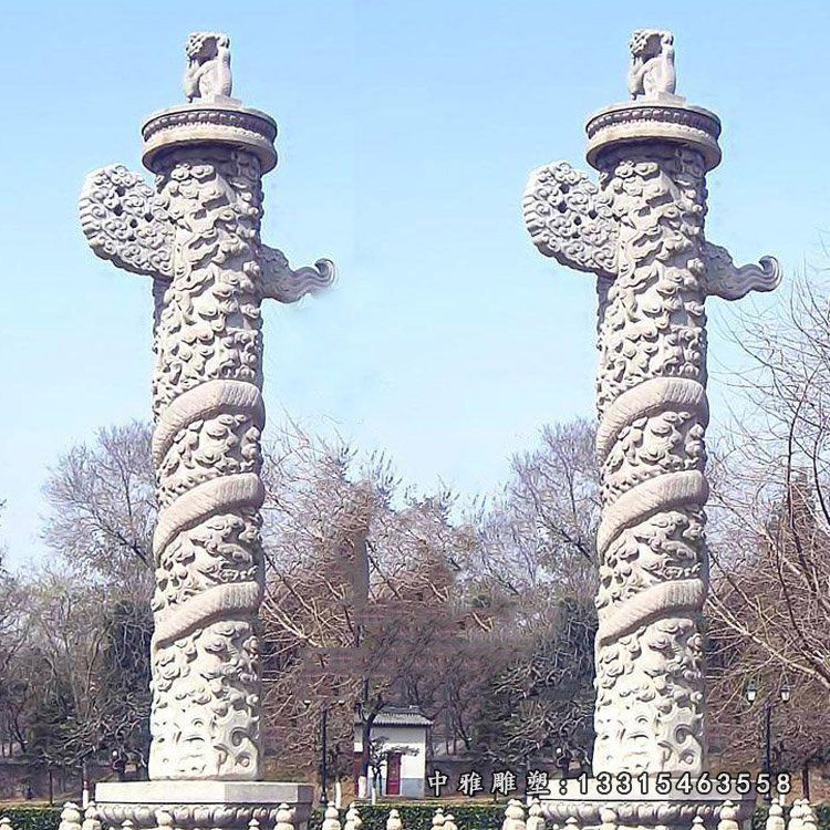 石雕景观龙柱