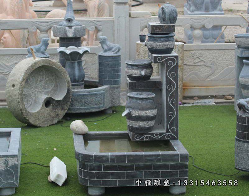 石雕庭院流水池
