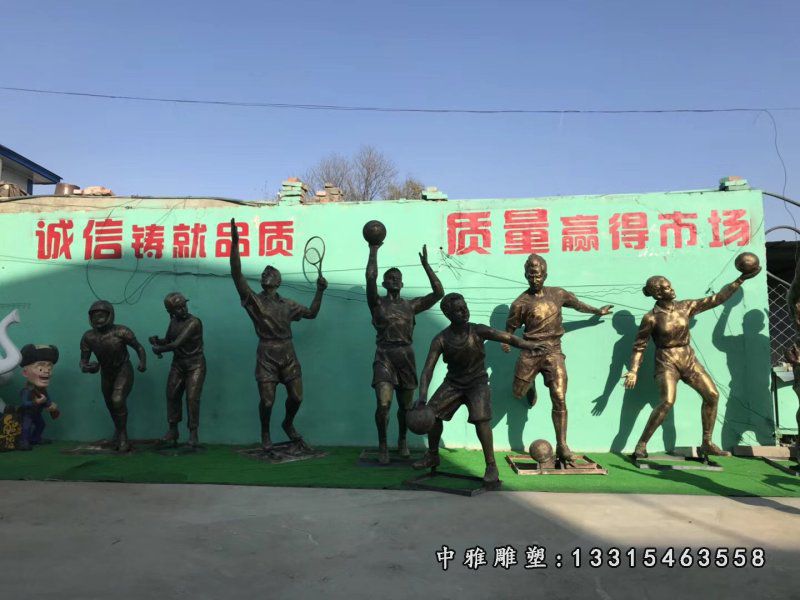 运动铜雕人物