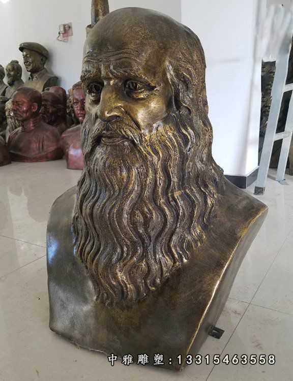 名人达尔文铜雕塑