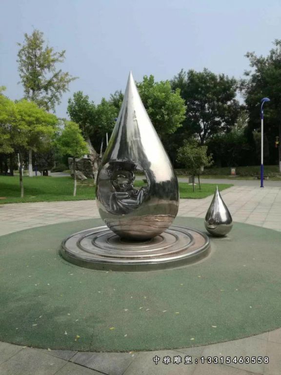 镜面水滴不锈钢雕塑