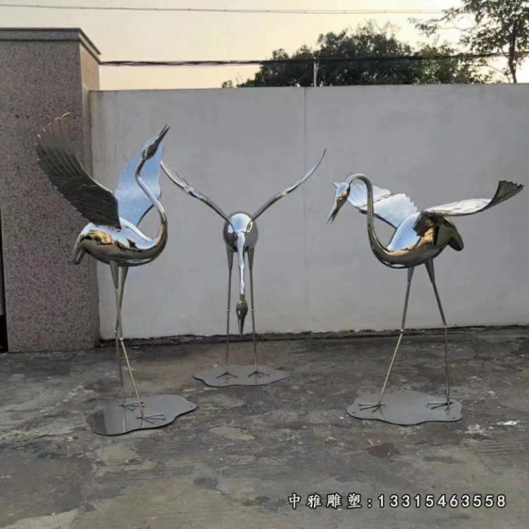 仙鹤不锈钢动物雕塑