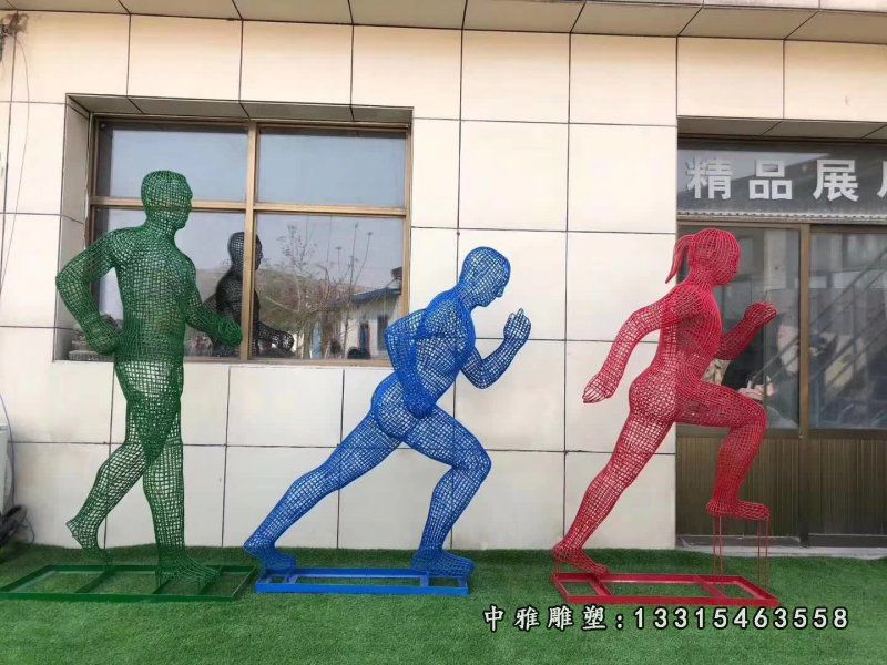 跑步人物不锈钢雕像
