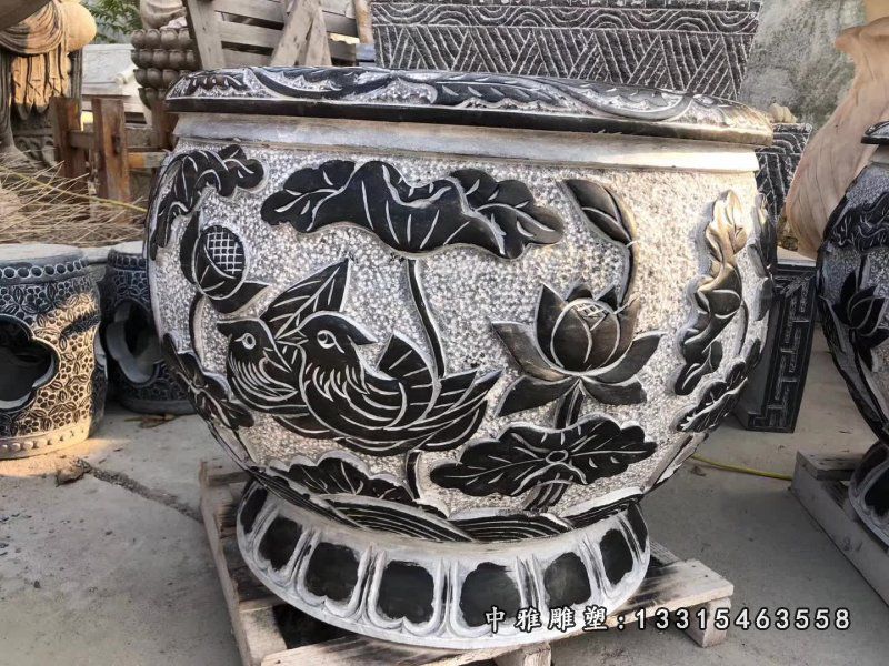 石雕仿古花盆