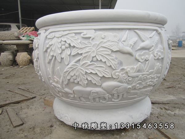 花园花盆石雕摆件