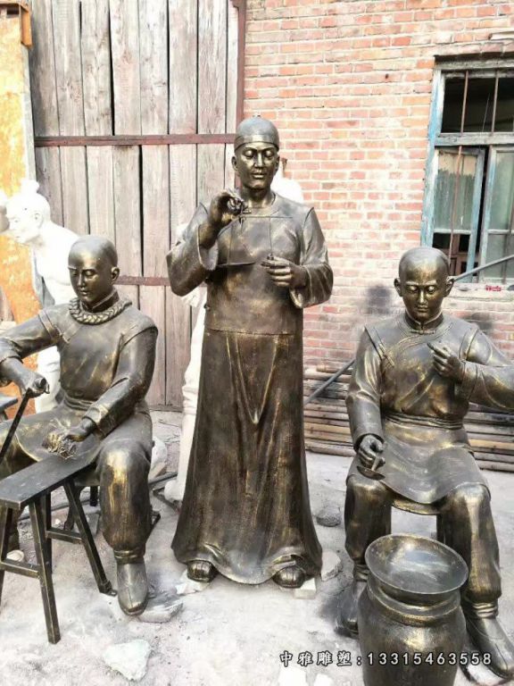 古代人物铜雕雕塑