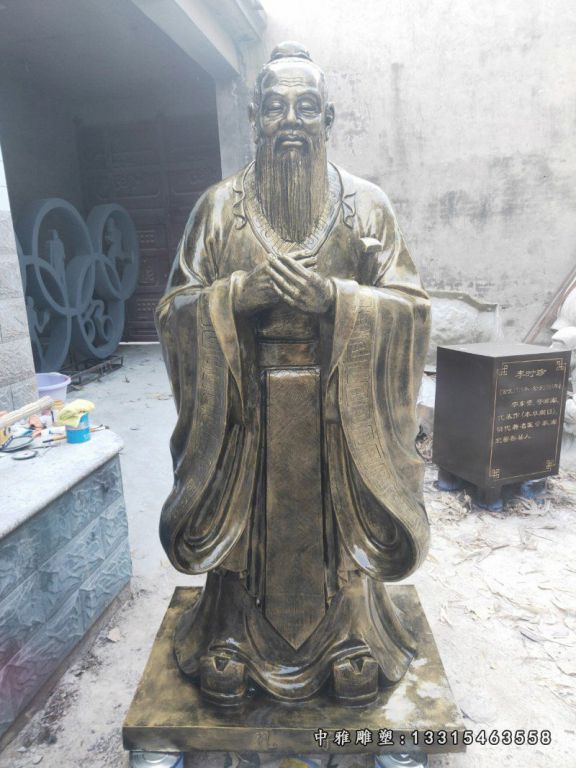 校园孔子铜雕雕塑
