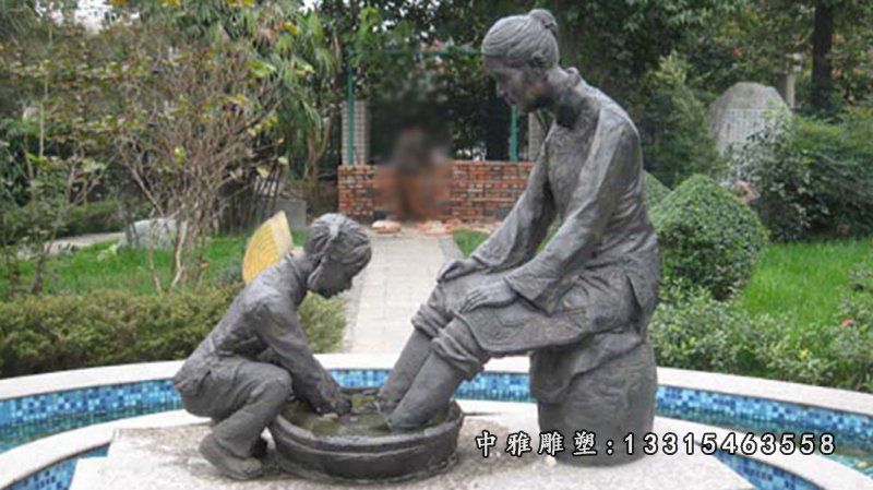孝道主题铜雕人物雕塑