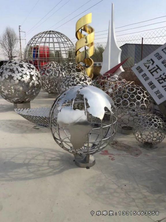 不锈钢地球仪雕塑