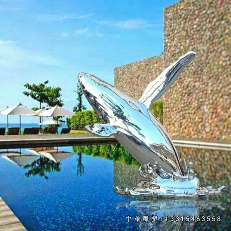 海豚动物不锈钢雕塑