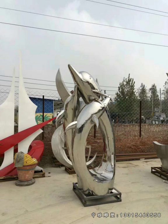户外不锈钢海豚